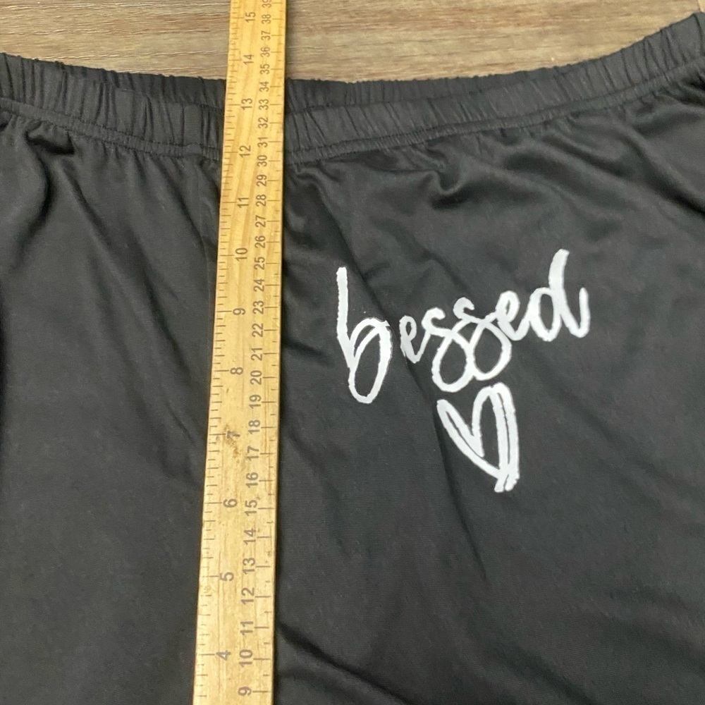 Women’s Plus Size Casual Lounge Set “Blessed” on pants and top 3X black - Picture 13 of 13